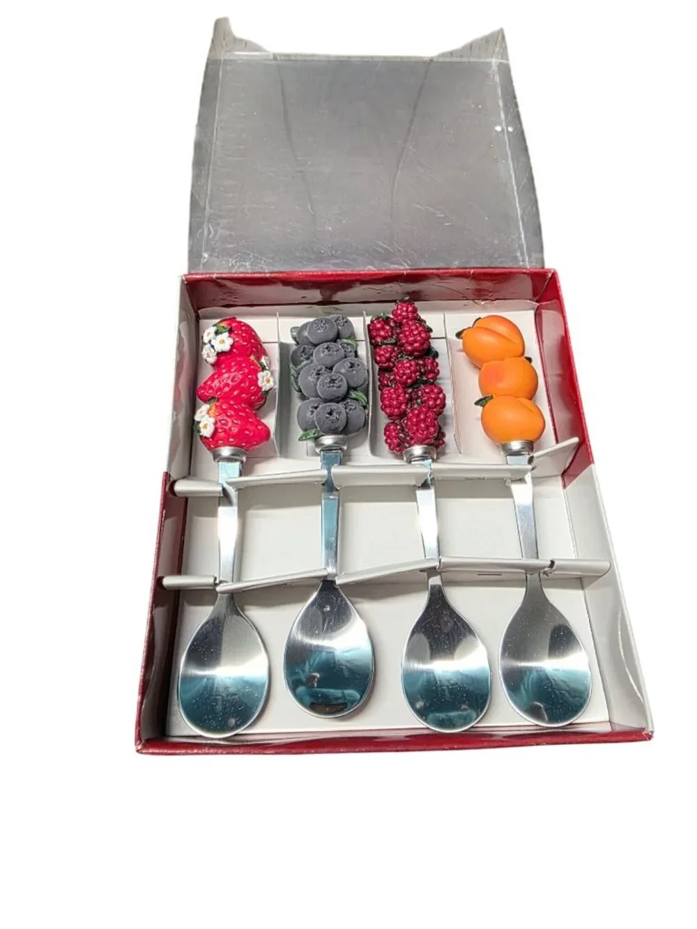 4 Vintage Wolferman's Fruit Preserves Stainless Steel Spoon Set New